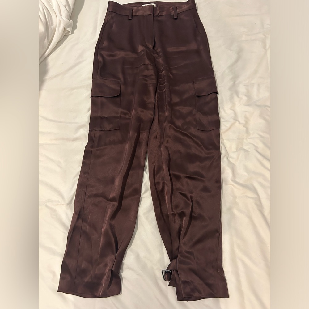 ARITZIA BABATON SATIN CARGO PANTS